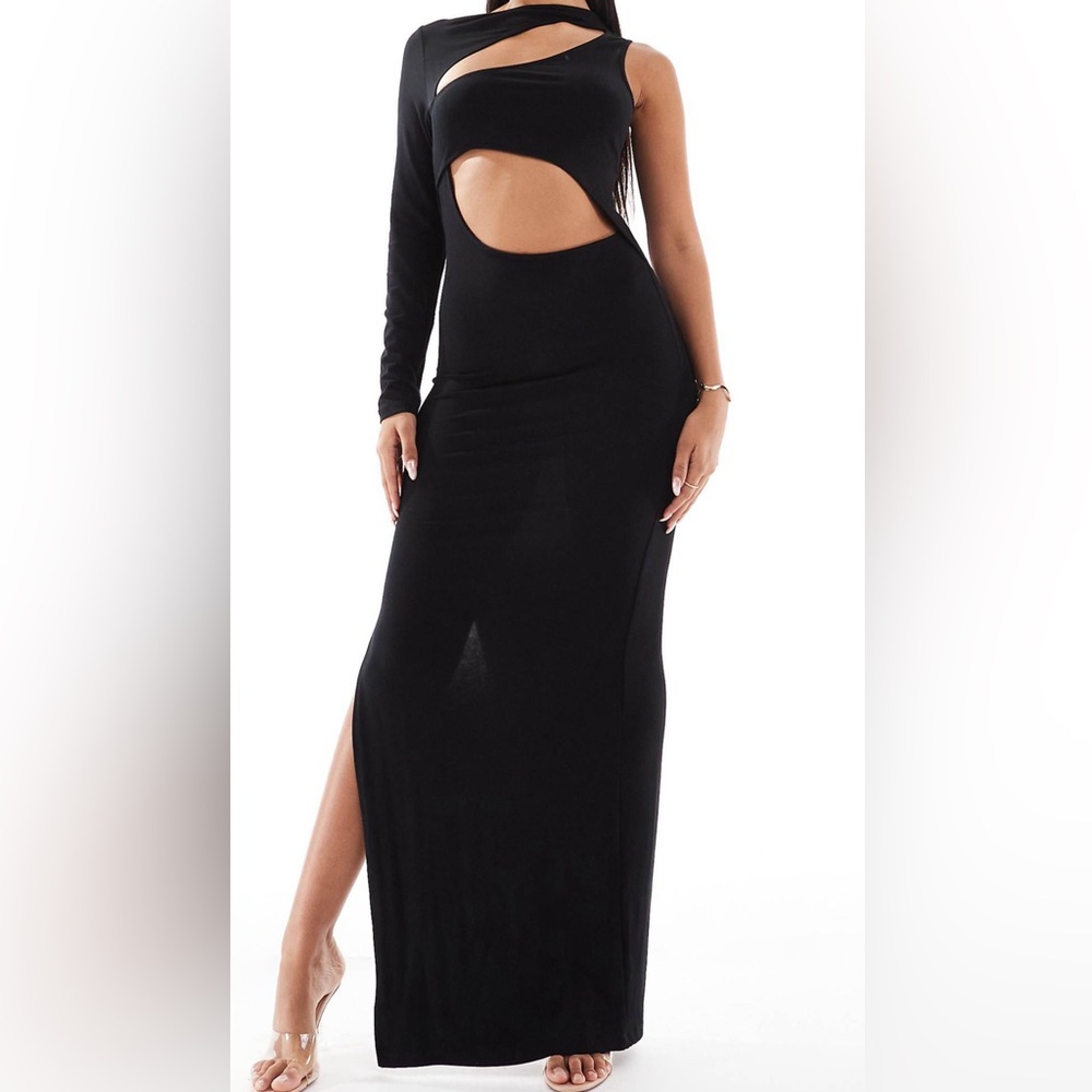 ASOS design one sleeve cut out Maxi